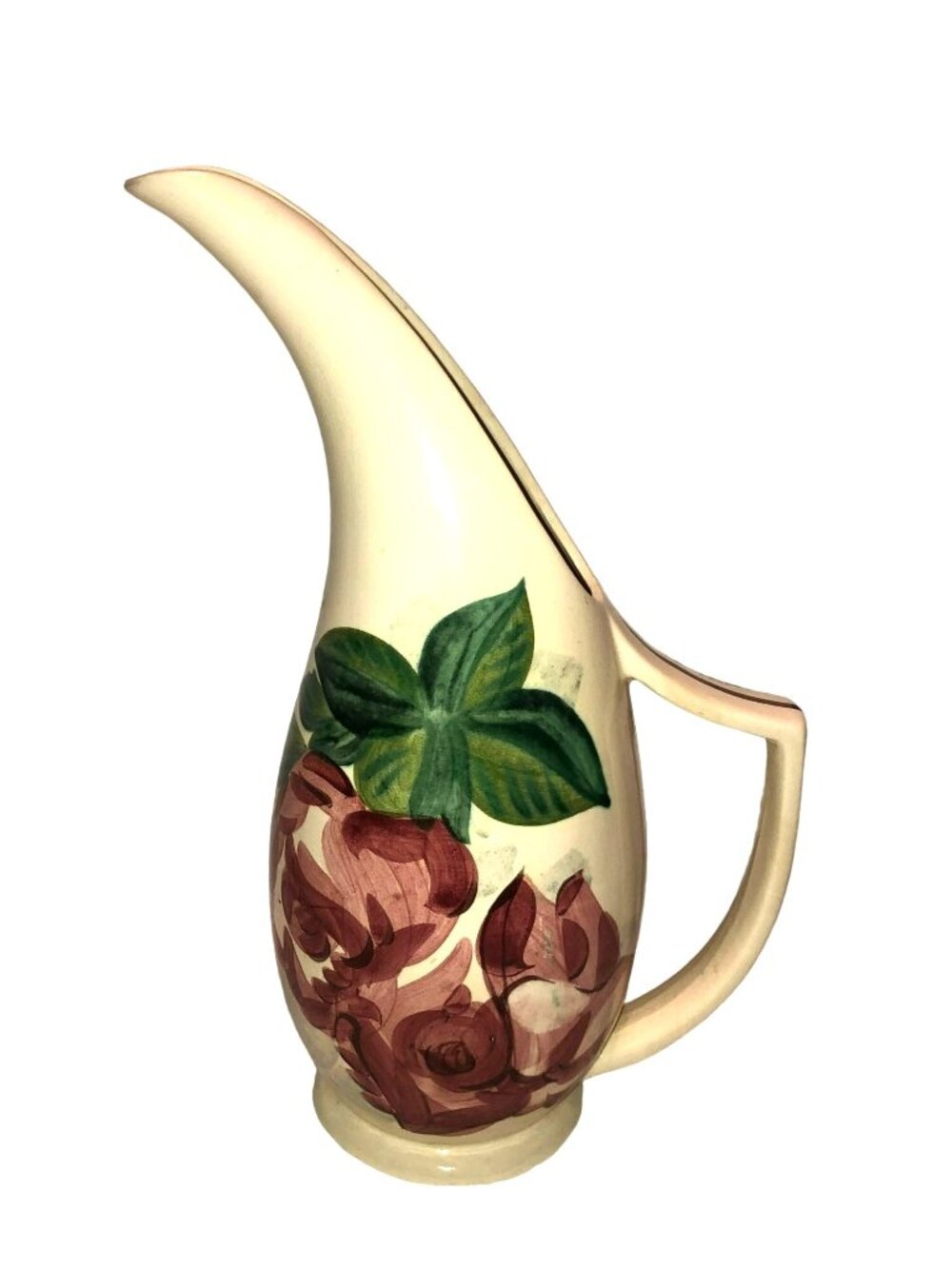 Vtg Red Wing Lexington Concord Pottery Floral Water Pitcher 1940s Jug Ewer 13"